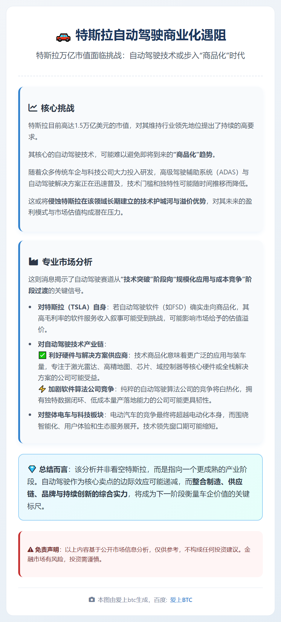 特斯拉自动驾驶商业化遇阻