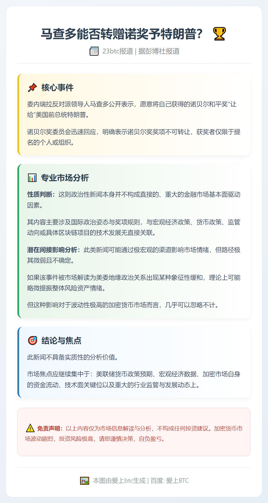 马查多能否转赠诺奖予特朗普？