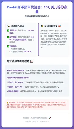 Toobit新手跟单挑战赛：10万美元等你赢