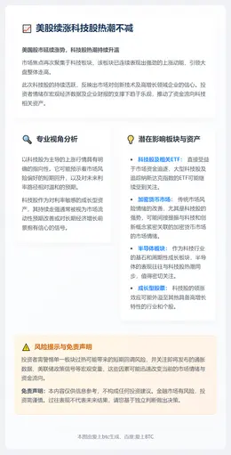 美股续涨科技股热潮不减