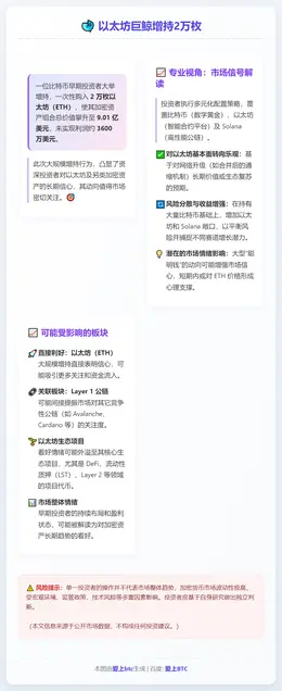 以太坊巨鲸增持2万枚