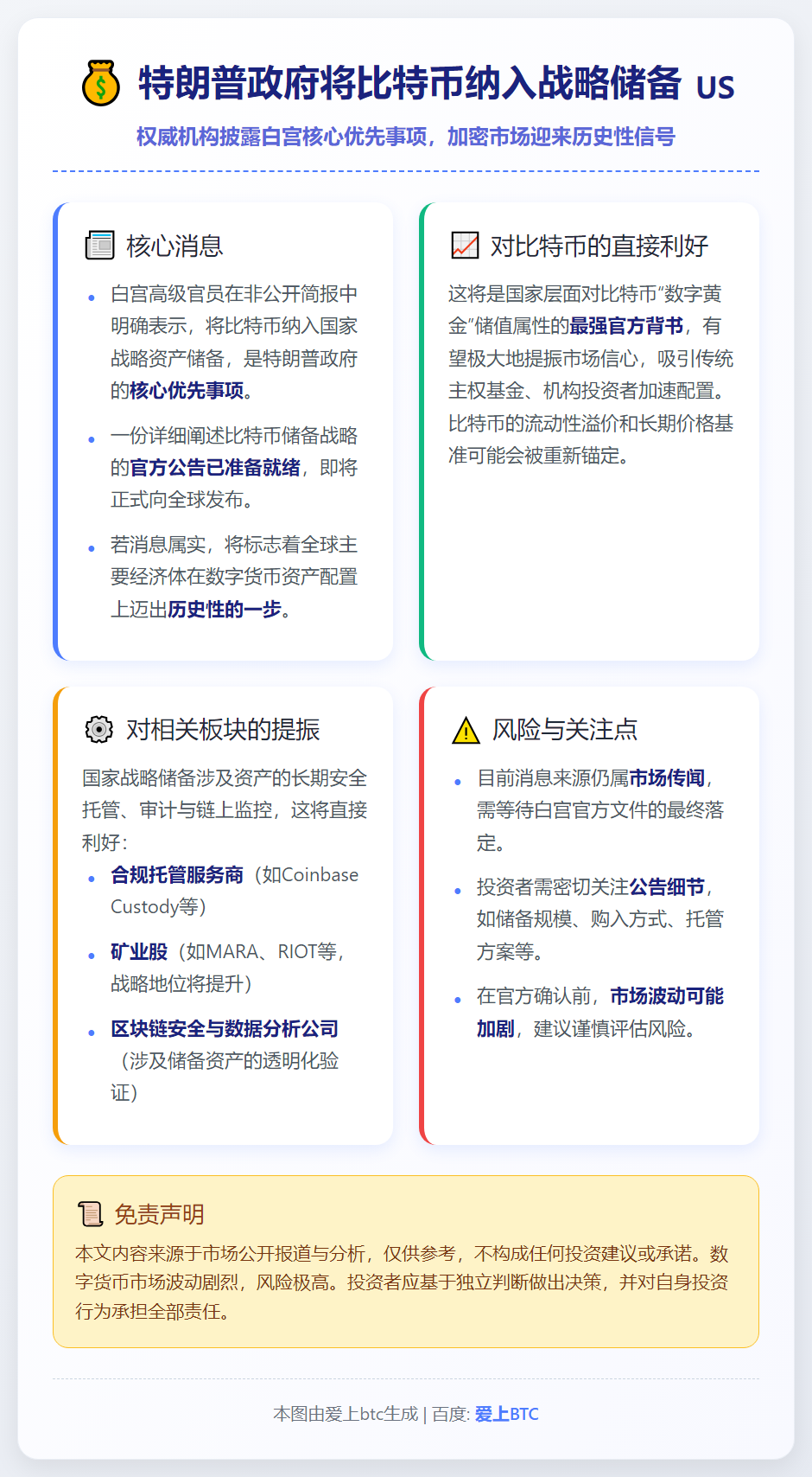 特朗普政府将比特币纳入战略储备