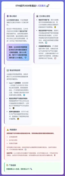 ETH或于2026年底达1.5万美元
