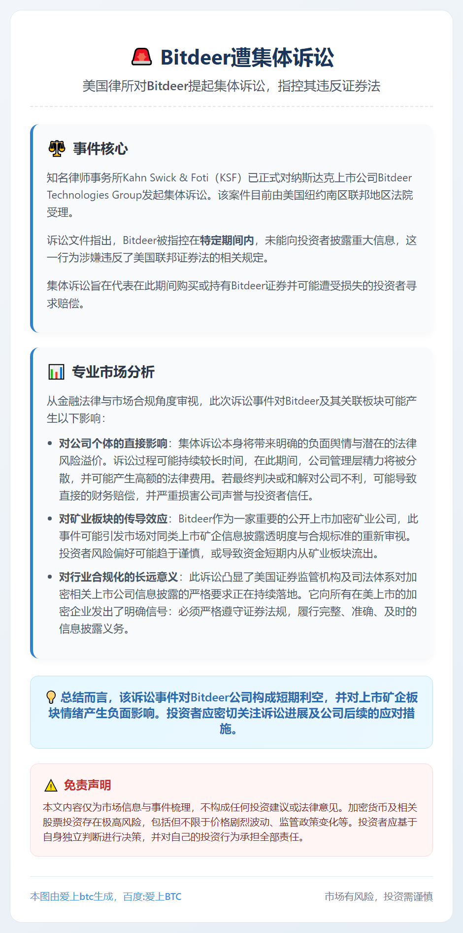 Bitdeer遭集体诉讼