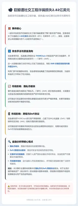 巨鲸遭社交工程诈骗损失2.82亿美元