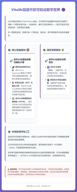 Vitalik倡建开放可验证数字世界