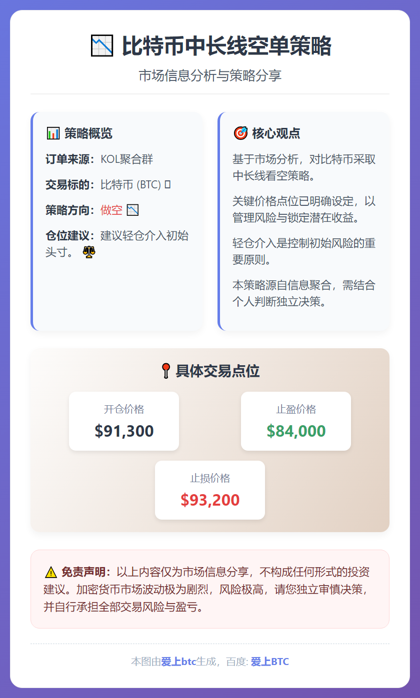 比特币中长线空单策略