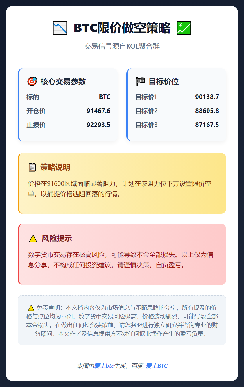 BTC限价做空策略