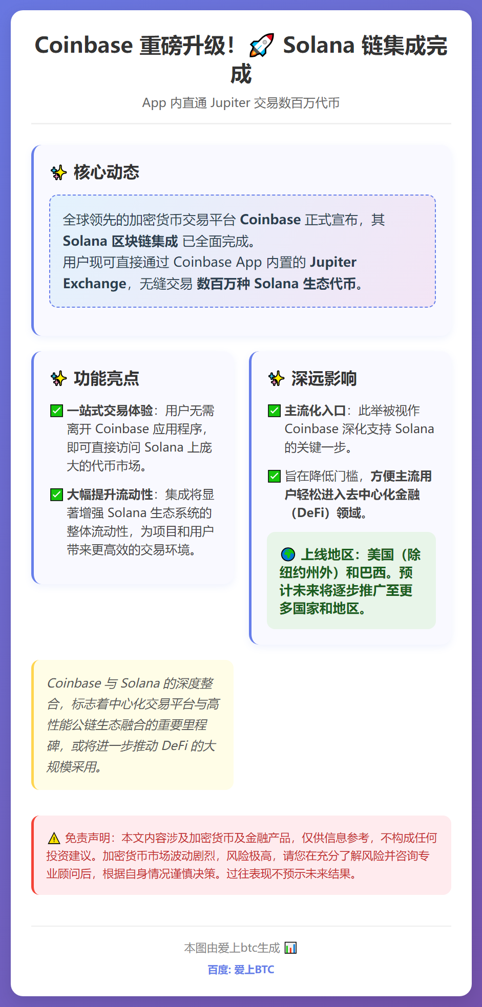 Coinbase集成Solana，App内可直接交易