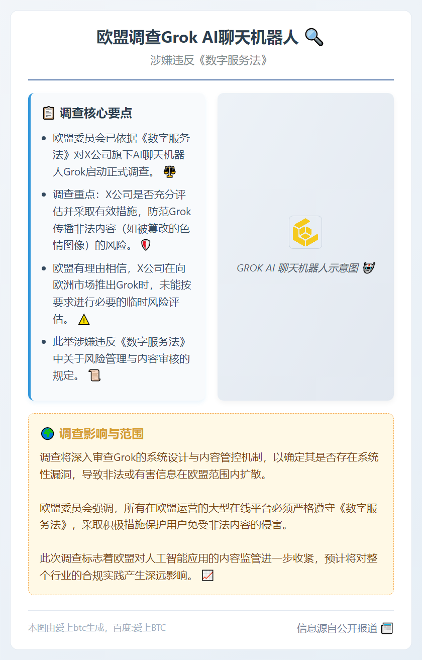 欧盟调查Grok AI聊天机器人