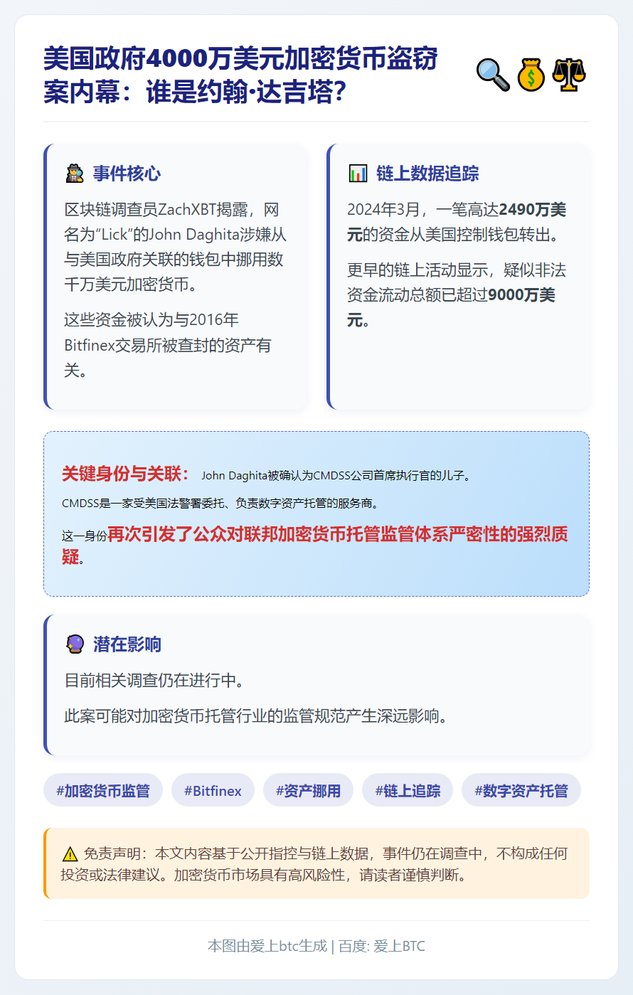 美国政府4000万美元加密货币盗窃案内幕：谁是约翰·达吉塔？