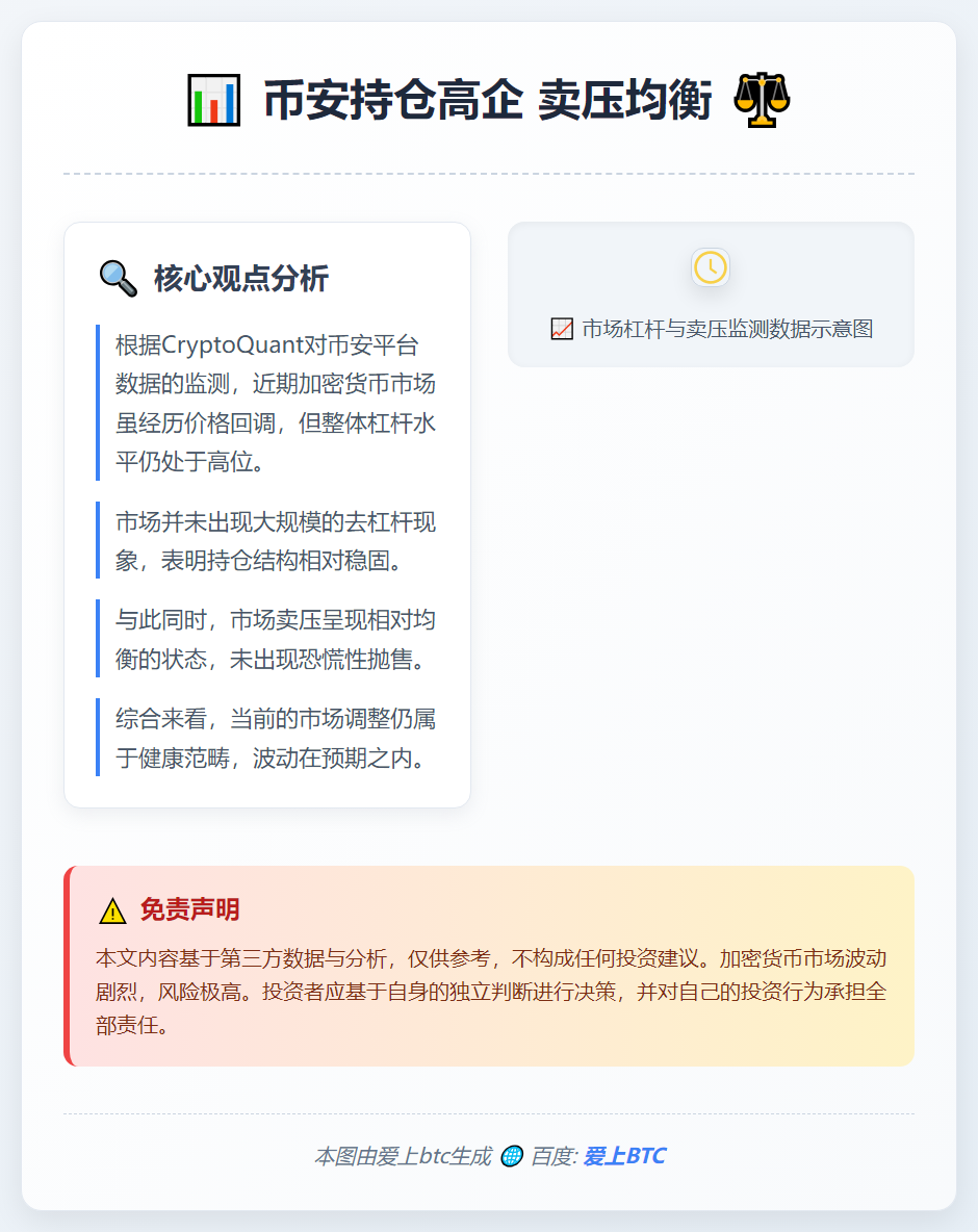 币安持仓高企 卖压均衡