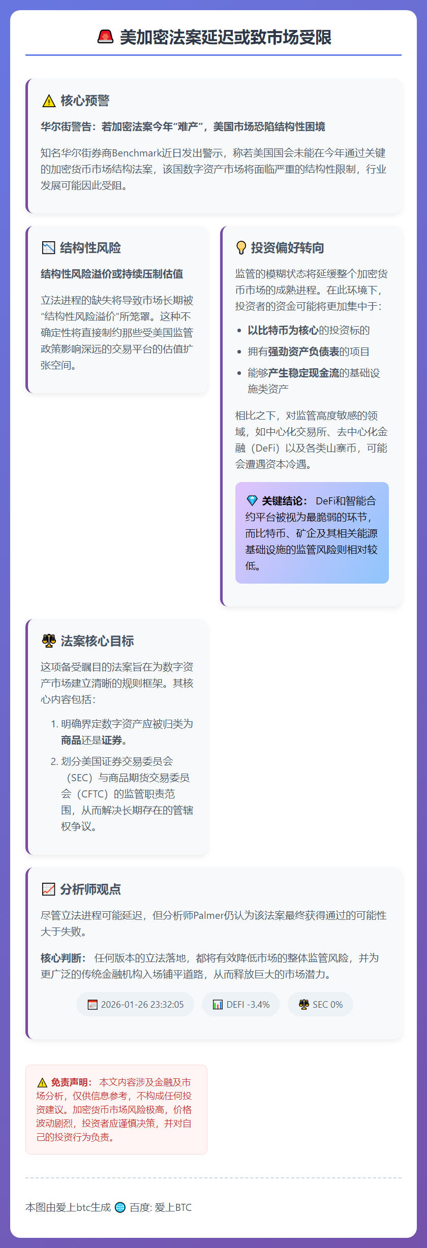 美加密法案延迟或致市场受限
