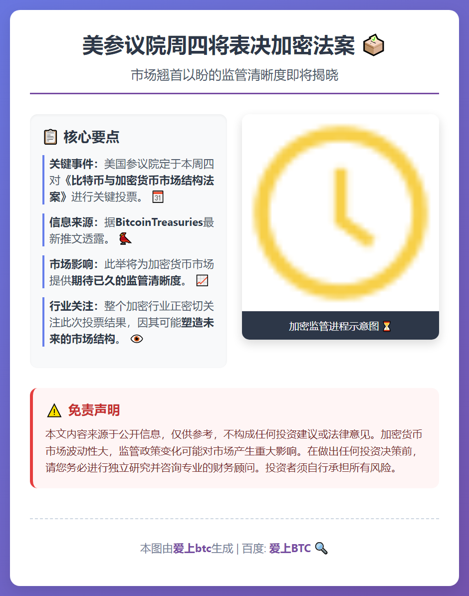 美参议院周四将表决加密法案