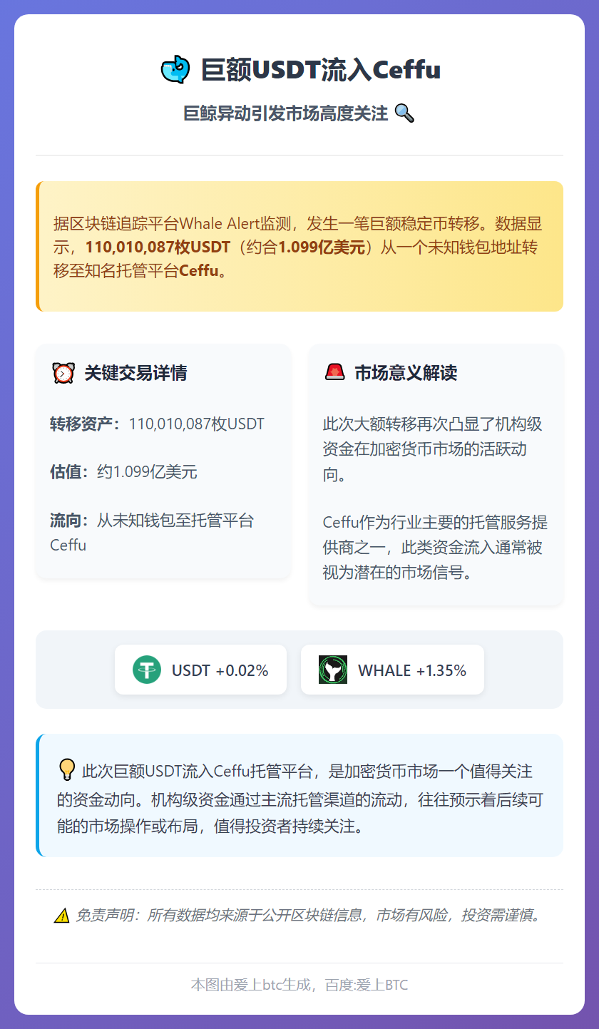 巨额USDT流入Ceffu