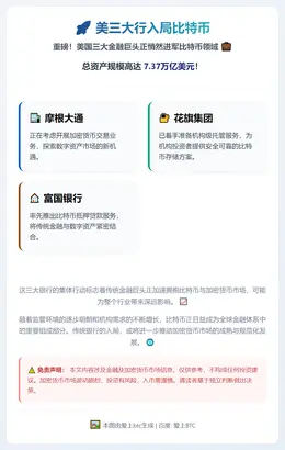 美三大行入局比特币