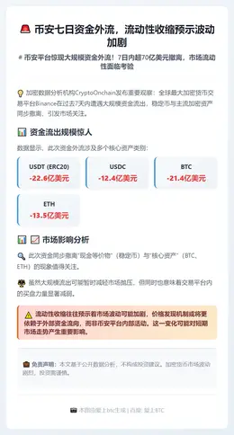 币安七日资金外流，流动性收缩预示波动加剧