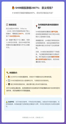 SHIB销毁激增2807%：意义何在？