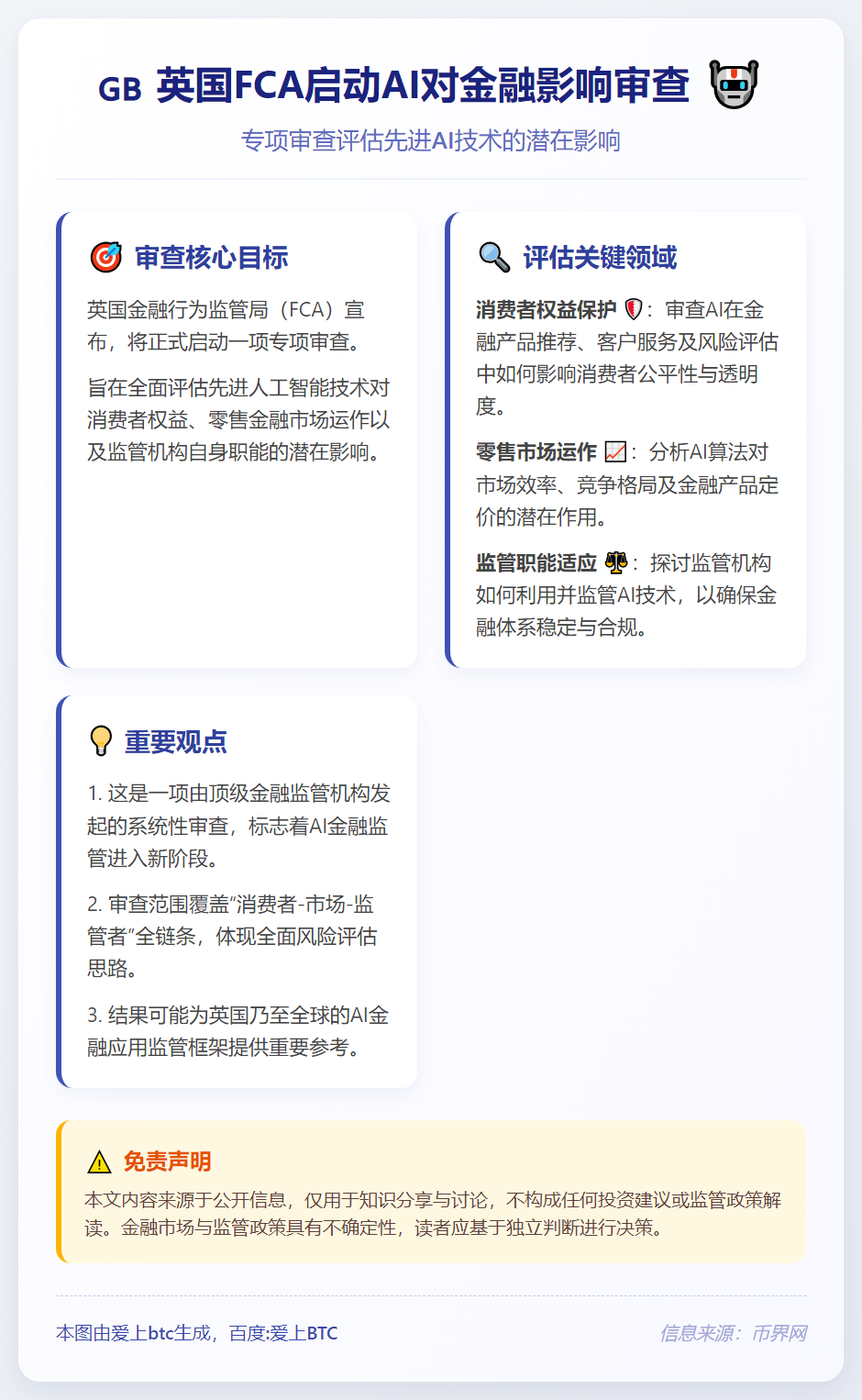 英国FCA启动AI对金融影响审查