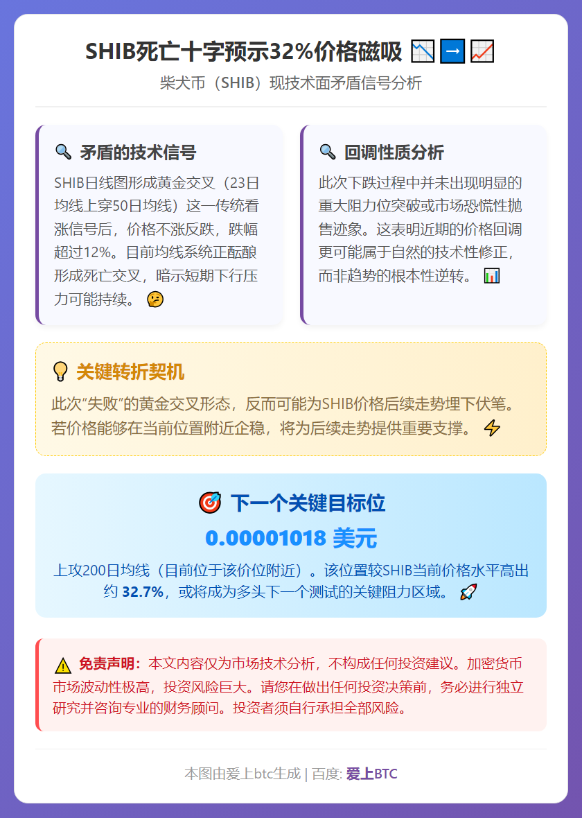 SHIB死亡十字预示32%价格磁吸