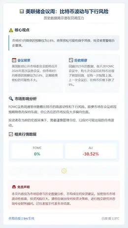 美联储会议周：比特币波动与下行风险