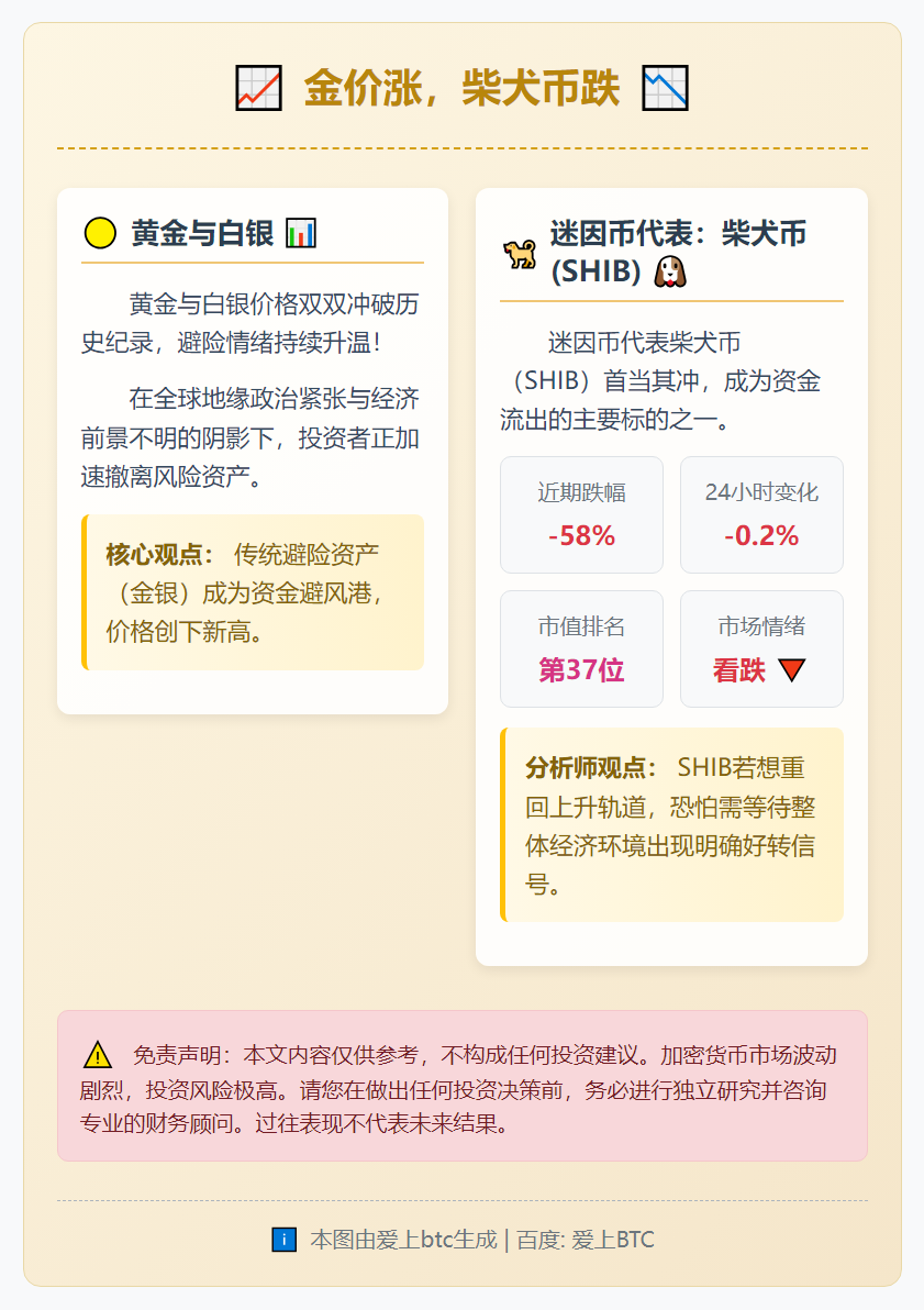 金价涨，柴犬币跌