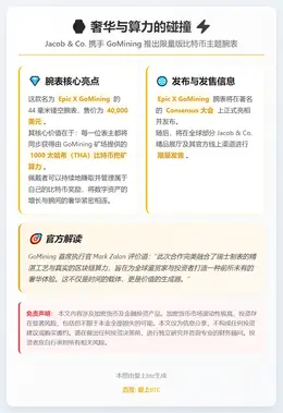Jacob & Co. 携手比特币矿工推出联名腕表