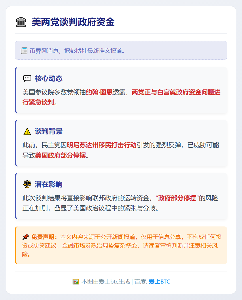 美两党谈判政府资金