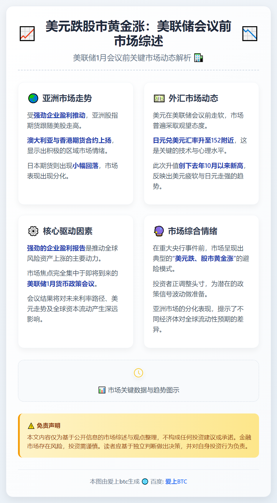 美元跌股市黄金涨：美联储会议前市场综述