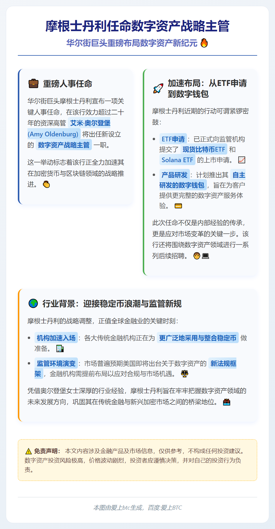 摩根士丹利任命数字资产战略主管