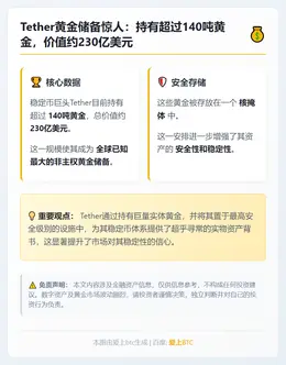 Tether持金140吨价值230亿美元