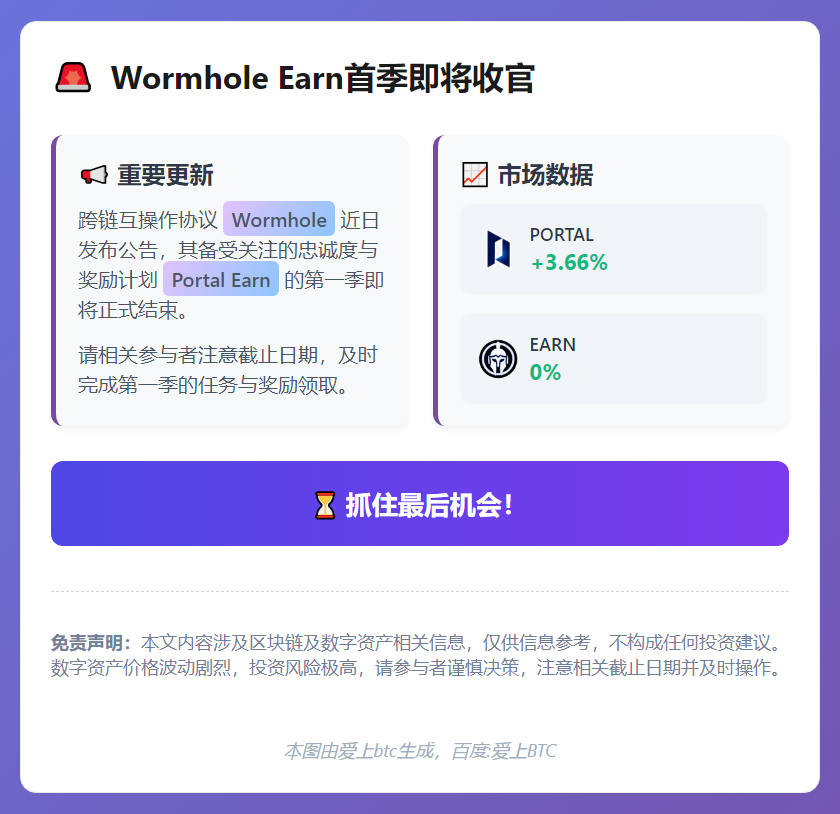 Wormhole Earn首季1月30日收官