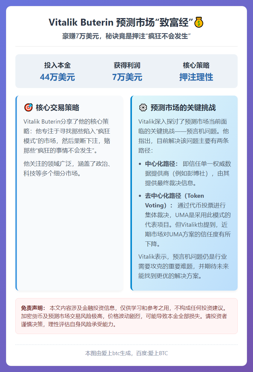 Vitalik 44万本金赚7万