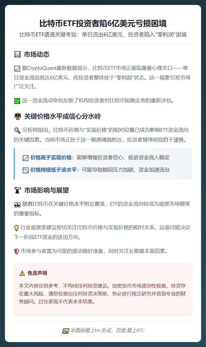 比特币ETF投资者陷6亿美元亏损困境