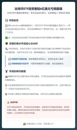 比特币ETF投资者陷6亿美元亏损困境