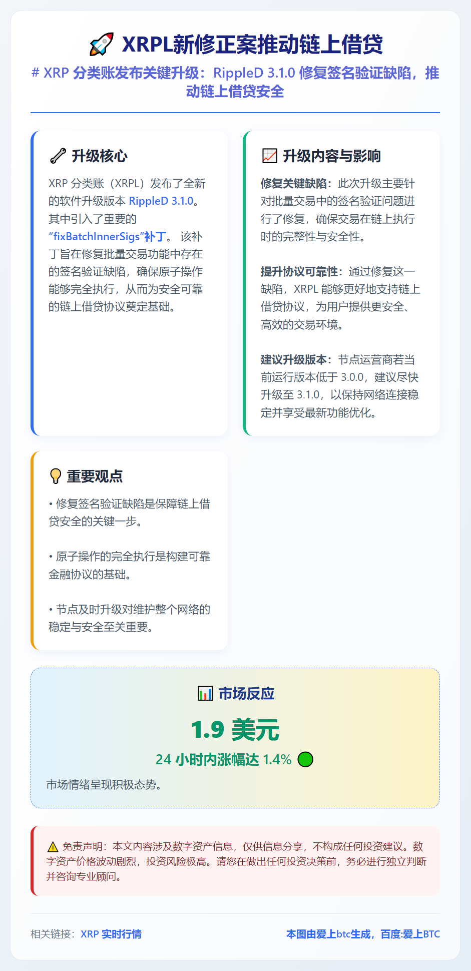 XRPL新修正案推动链上借贷