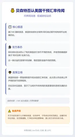 贝森特否认美国干预汇率传闻