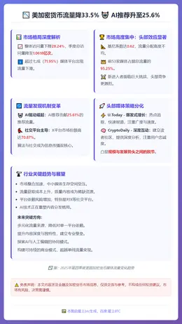 美加密货币流量降33.5% AI推荐升至25.6%
