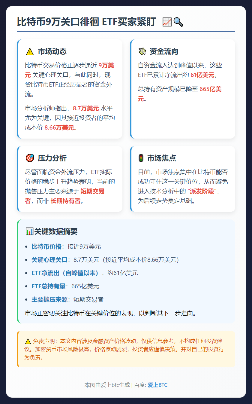 比特币9万关口徘徊 ETF买家紧盯