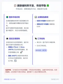 美联储利率不变，市场平稳