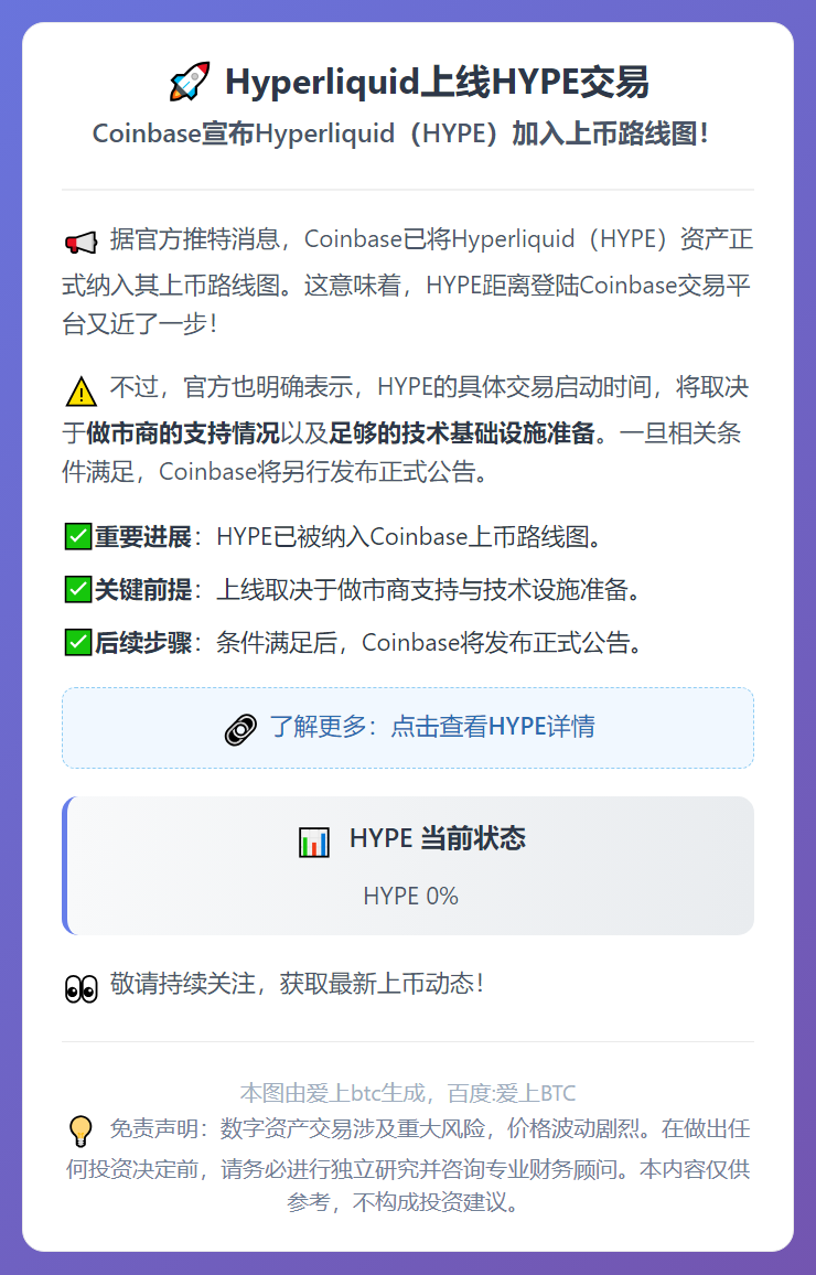 Hyperliquid上线HYPE交易