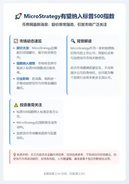 MicroStrategy有望纳入标普500指数