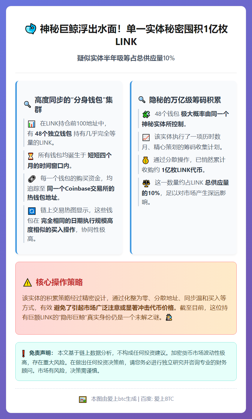 疑似实体半年吸筹10% LINK