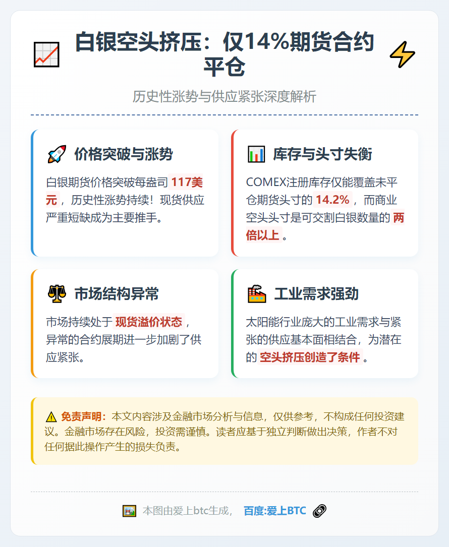 白银空头挤压：仅14%期货合约平仓