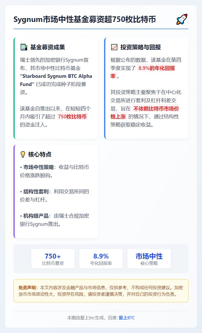 Sygnum市场中性基金募资超750枚比特币