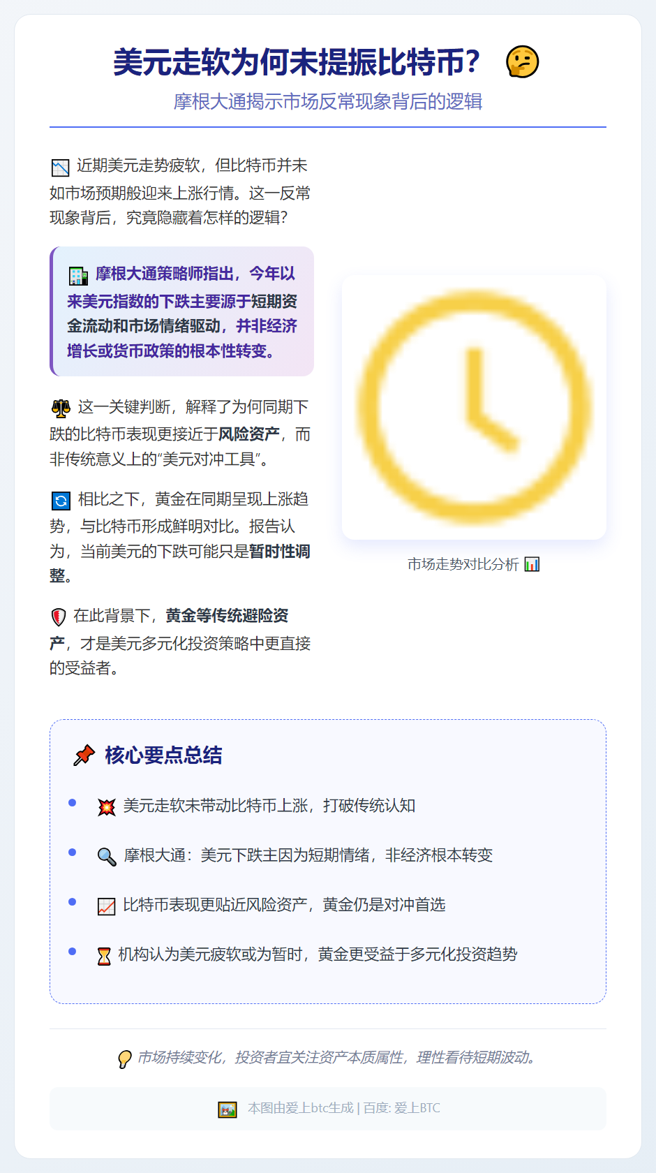 美元走软为何未提振比特币？