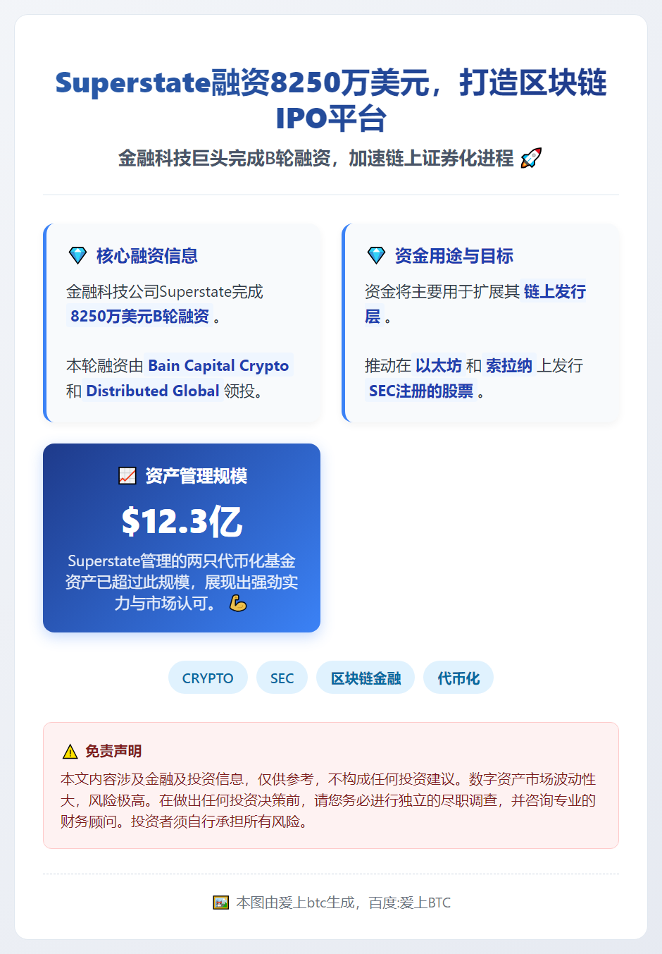 Superstate融资8250万美元，打造区块链IPO平台