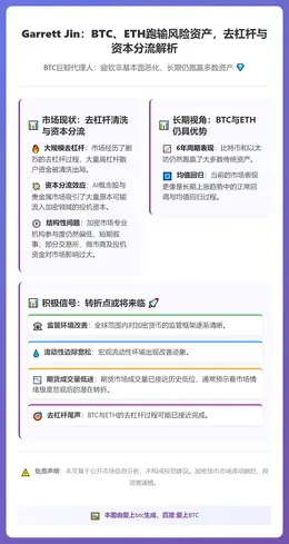 Garrett Jin：BTC、ETH跑输风险资产，去杠杆与