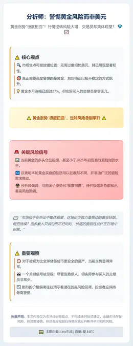 分析师：警惕黄金风险而非美元