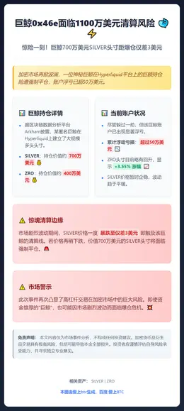巨鲸0x46e面临1100万美元清算风险